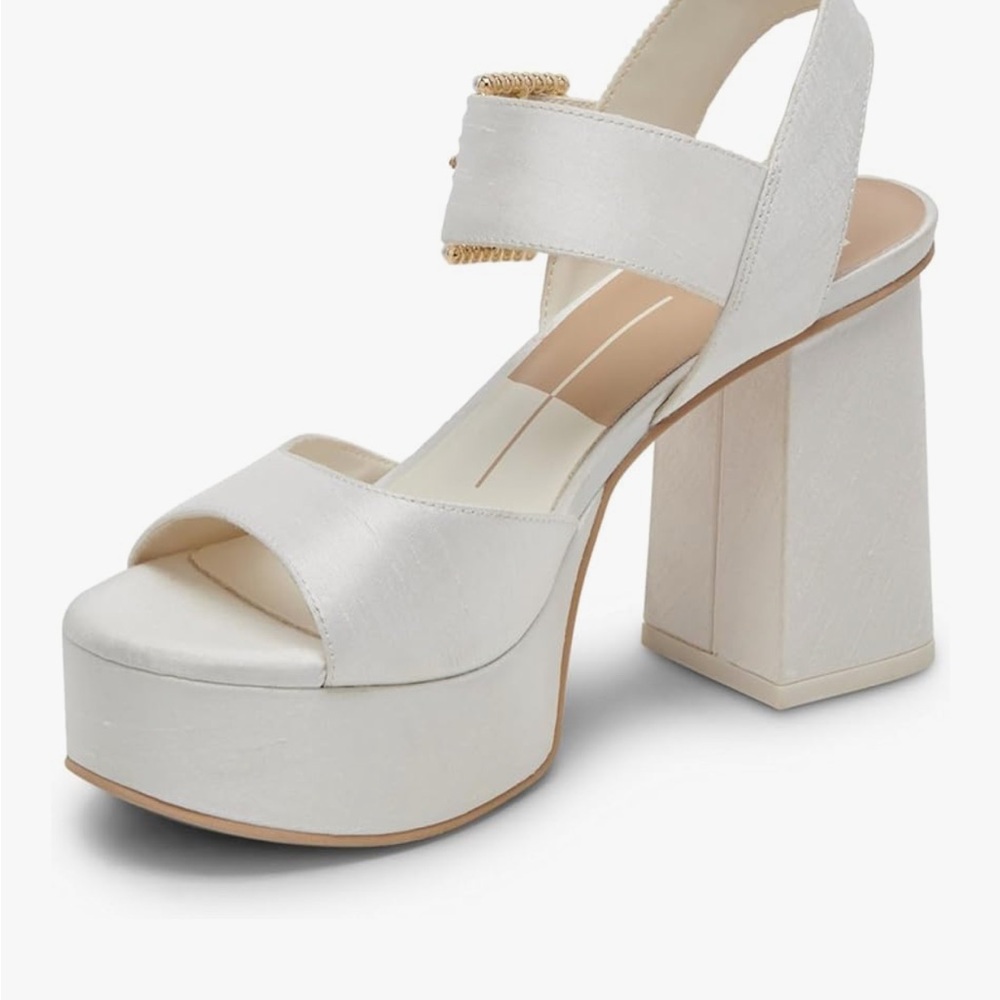 Dolce Vita Pearl White Platform Heels